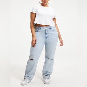GOOD AMERICAN Good 90’s indigo161 light wash size 20 NWT